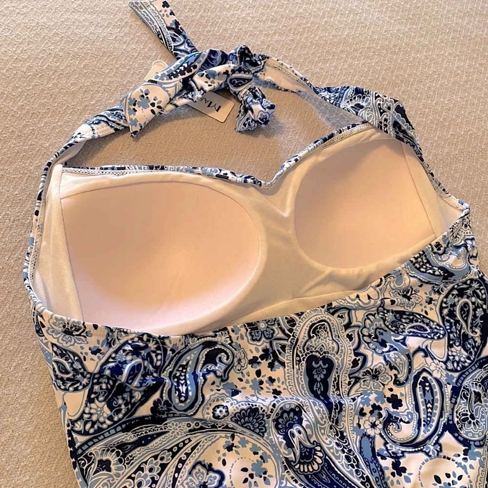 Halter Paisley One Piece Swimsuit - Picture 7 of 13